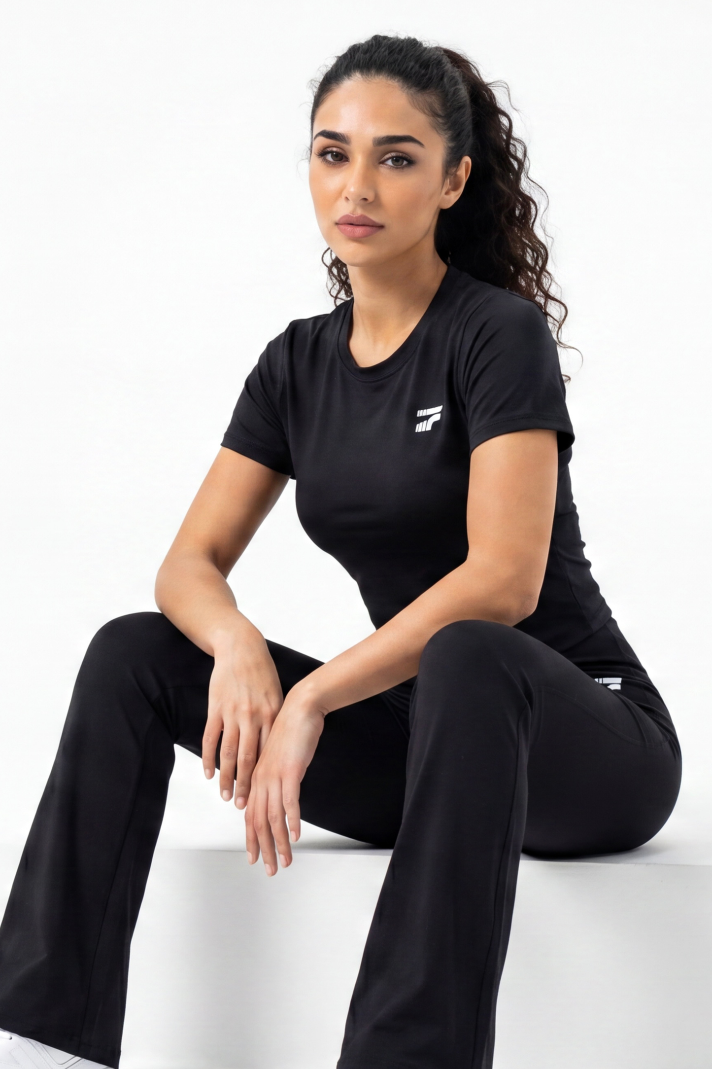 Soft Form Half Sleeve Top - Black