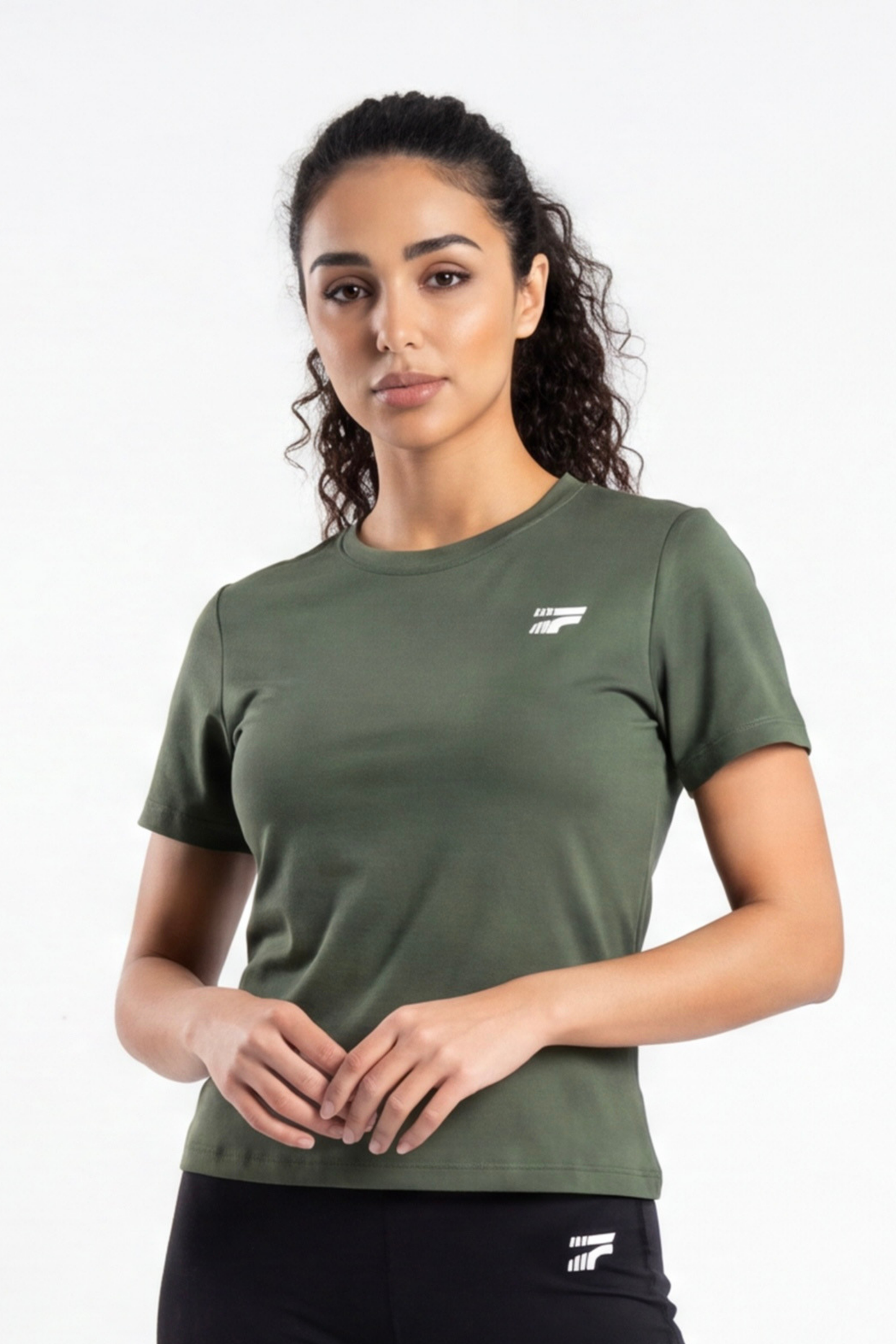 Soft Form Half Sleeve Top - Army green