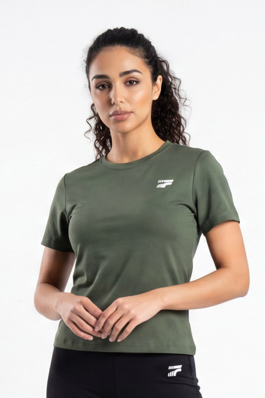 Soft Form Half Sleeve Top - Army green