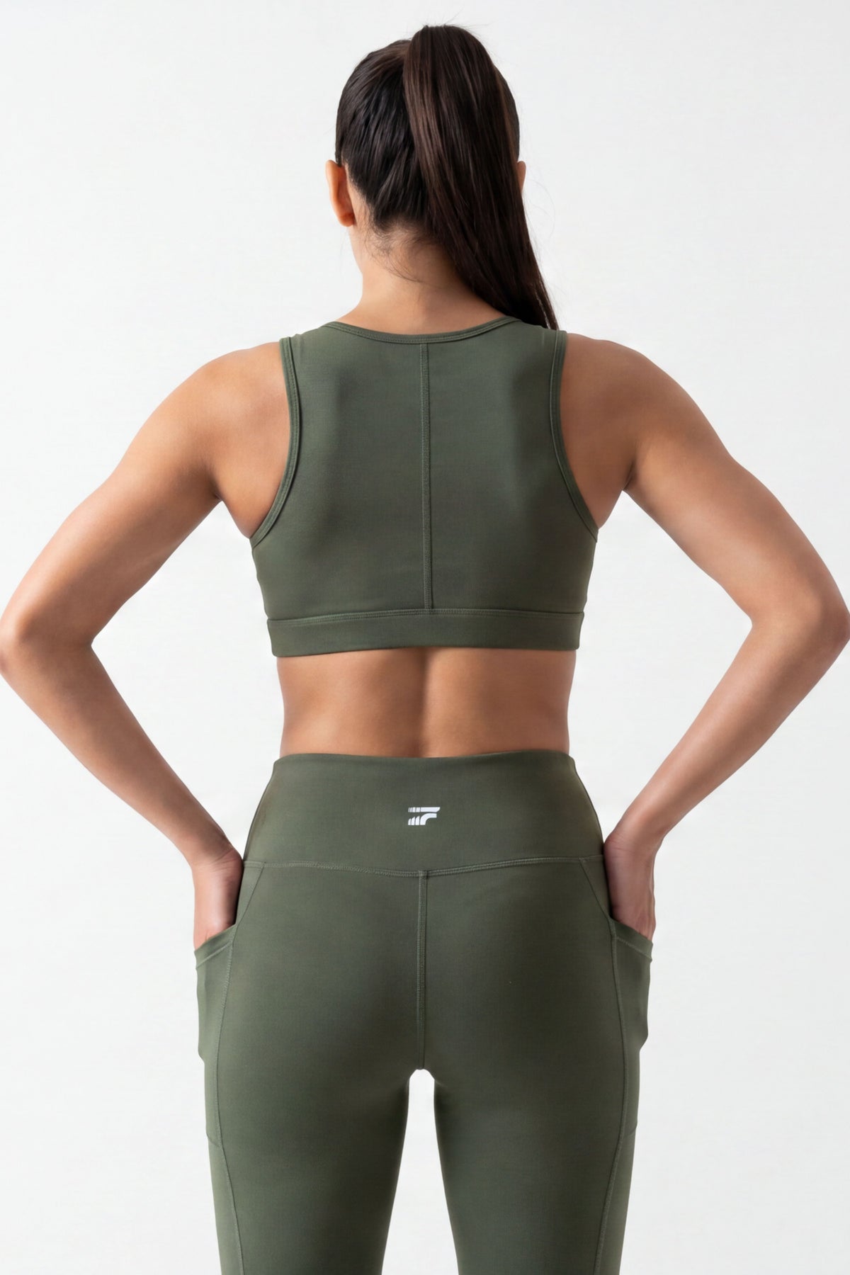 Soft Form Pocketed Leggings - Army green