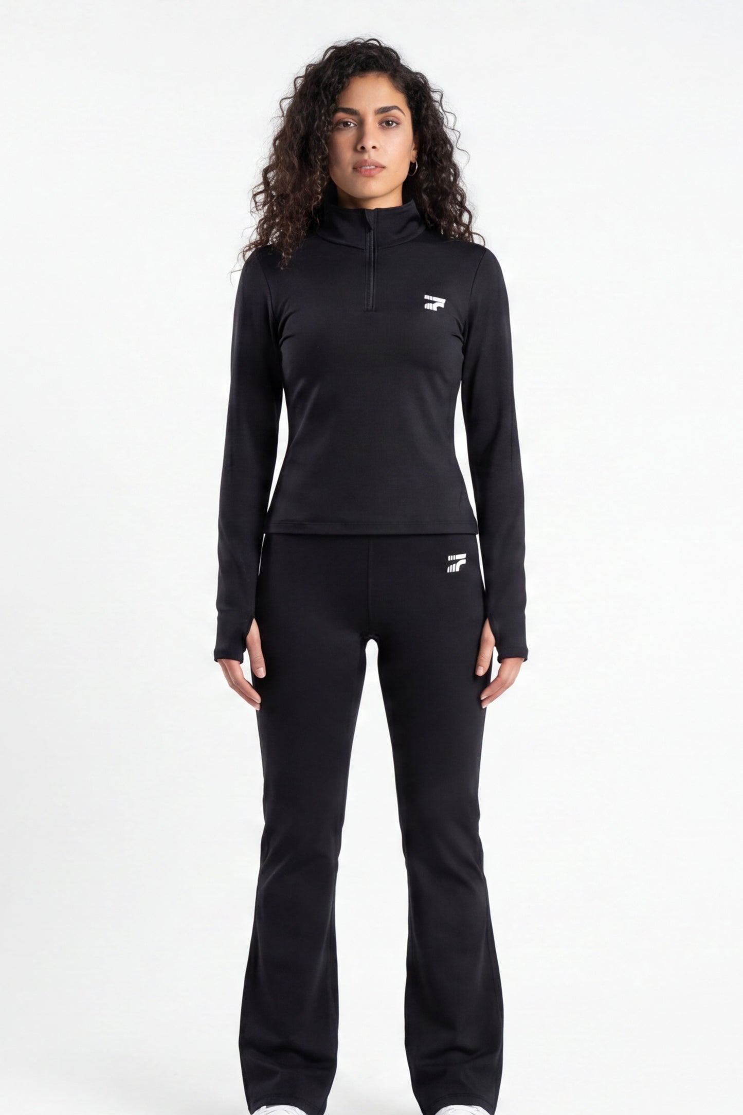 Soft Form Zip up Set -Black