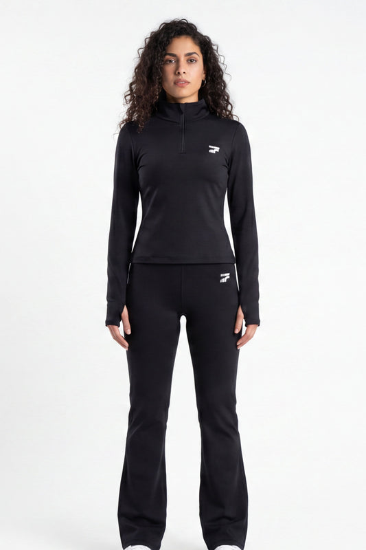 Soft Form Zip up Set -Black