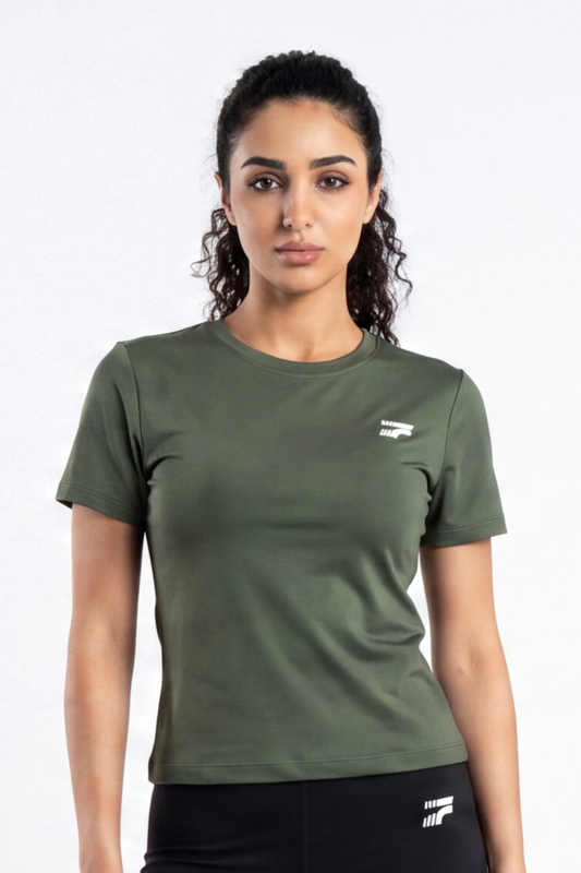 Soft Form Half Sleeve Top - Army green