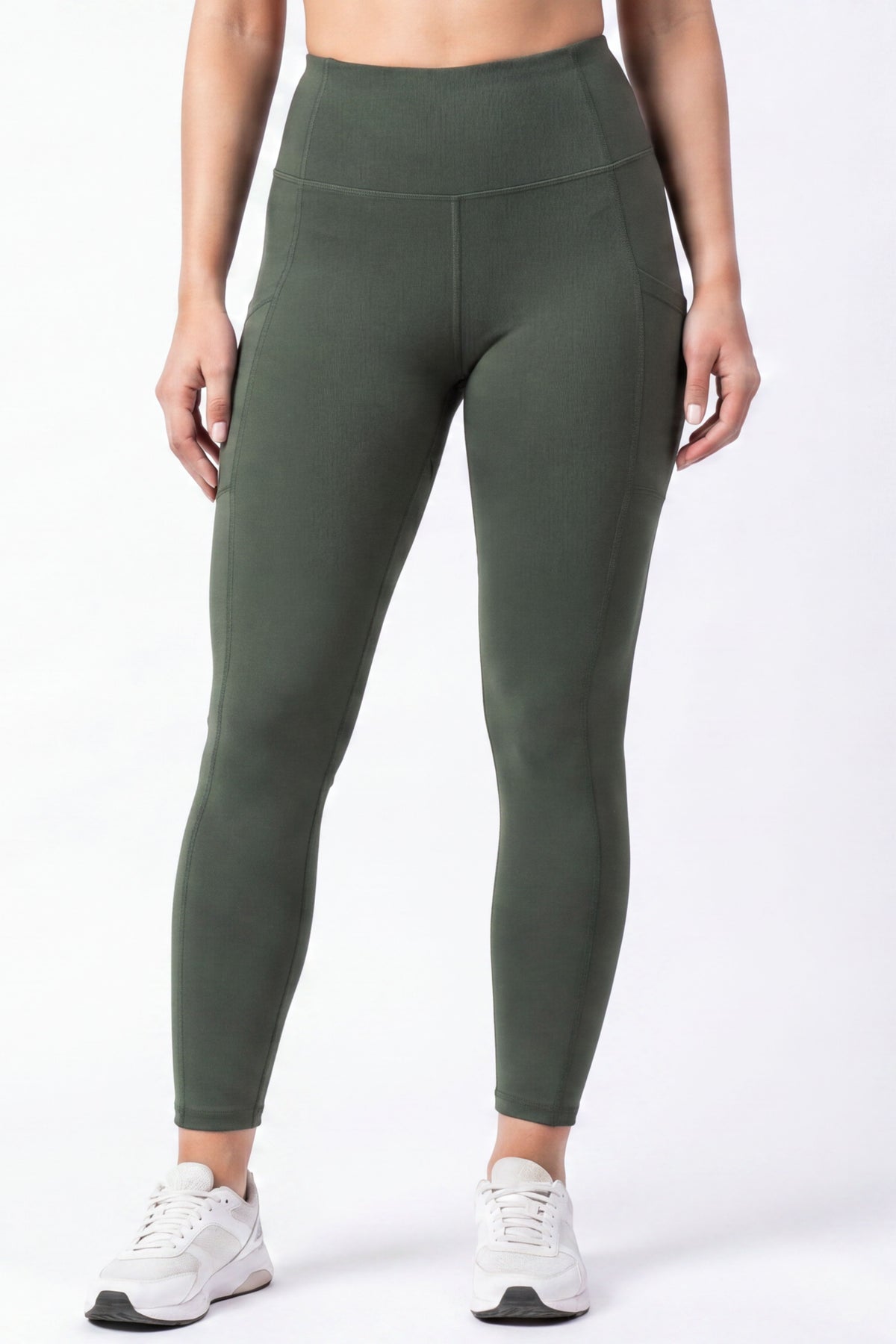 Soft Form Pocketed Leggings - Army green