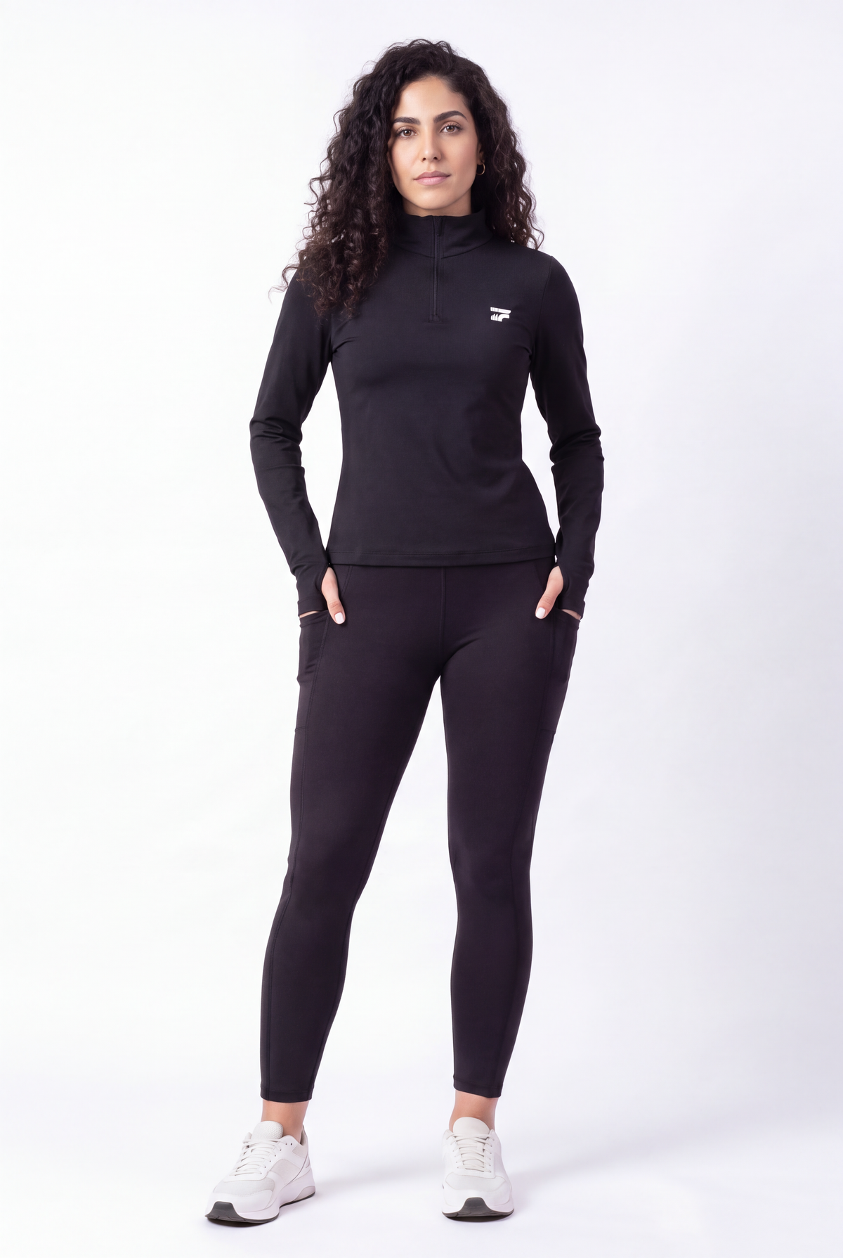 Soft Form Zip-Up Pocketed Set – Black