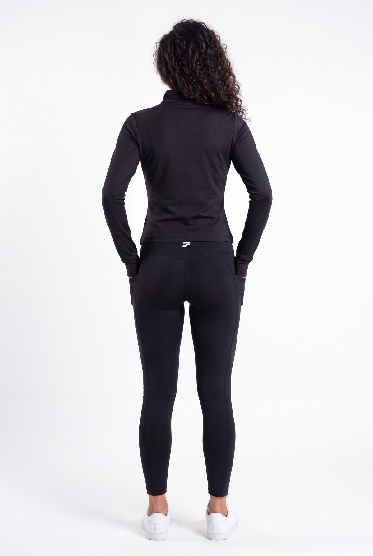 Soft Form Zip-Up Pocketed Set – Black