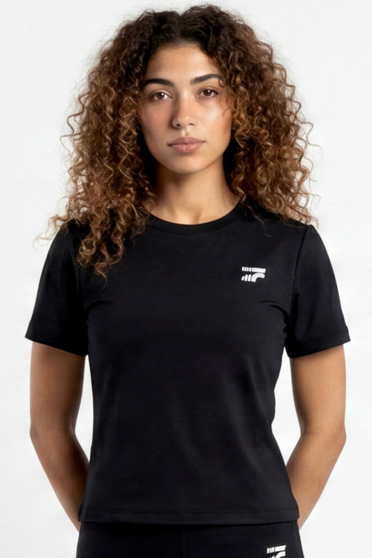 Soft Form Half Sleeve Top - Black