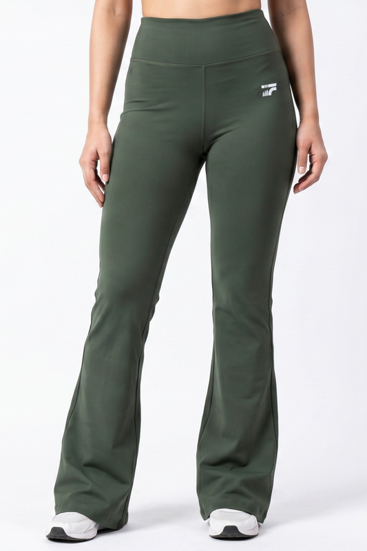 Premium Flare Yoga Pants -Army green